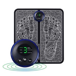 EMS Electric Feet Massager Circulation Foot Massager Foot Reflexology Massager Foot Massager Circulation Feet Circulation Massager 6 Modes 9 Intensities–Relax Muscles Relieve Feet & Legs Pain