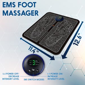 EMS Electric Feet Massager-Foot Reflexology Massager-Feet Circulation Massager-Circulation Foot Massager-Foot Massager for Circulation 6 Modes 9 Intensities-Automatic Foldable Foot Stimulator